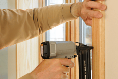 An expert trim installer completing a job